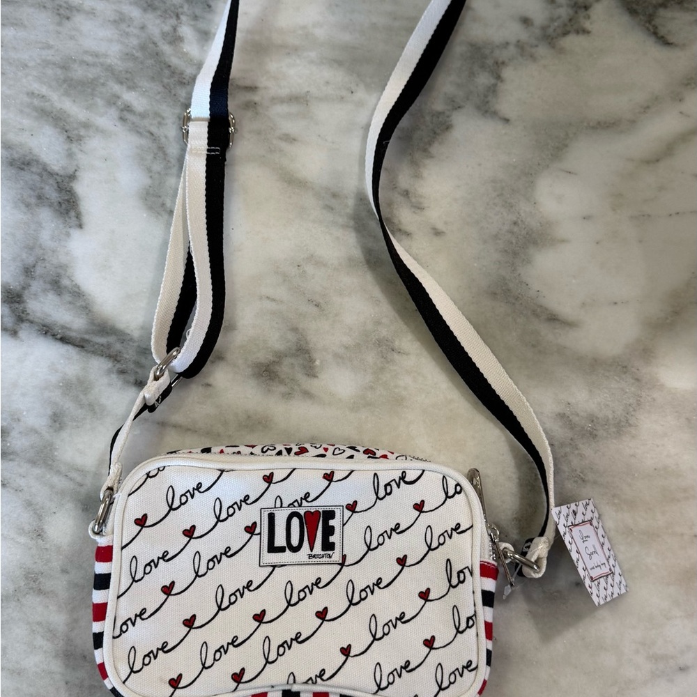 Brighton Love Moschino White and Black Crossbody Bag
